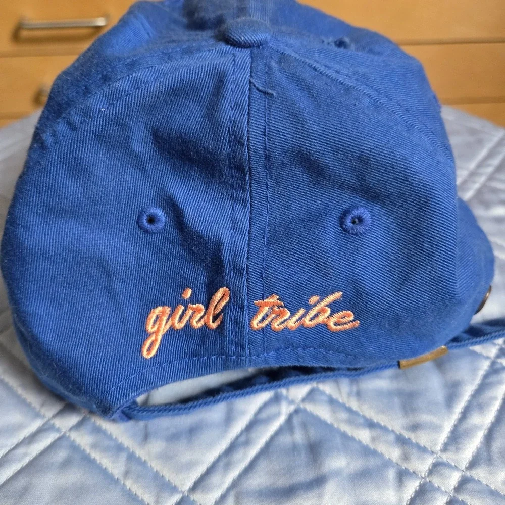 KBETHOS Vintage Embroidered Babe girl tribe Distress cap denim pink brass clasp